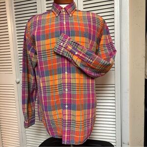 RALPH LAUREN  size LARGE  Custom Fit  Linen/Silk